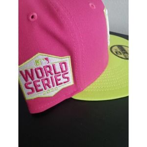 Los Angeles Dodgers Hat Cap 2020 World Series Pink Green 59Fifty 7 3/4 New Era
